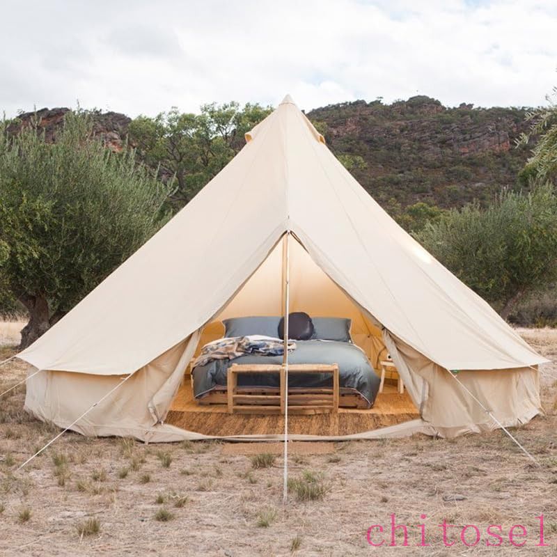 Event, Assembly Tent - 期間限定5%クーポン コットンキャンバスベルテント ベルテント 大型テント アウトドア キャンプ テント 8~10人用の防水通気性ユルトテント ファミリーキャンプ 設営簡単 撥水 通気 遮光 焚火 グループキャンプ 露營場 chitose1