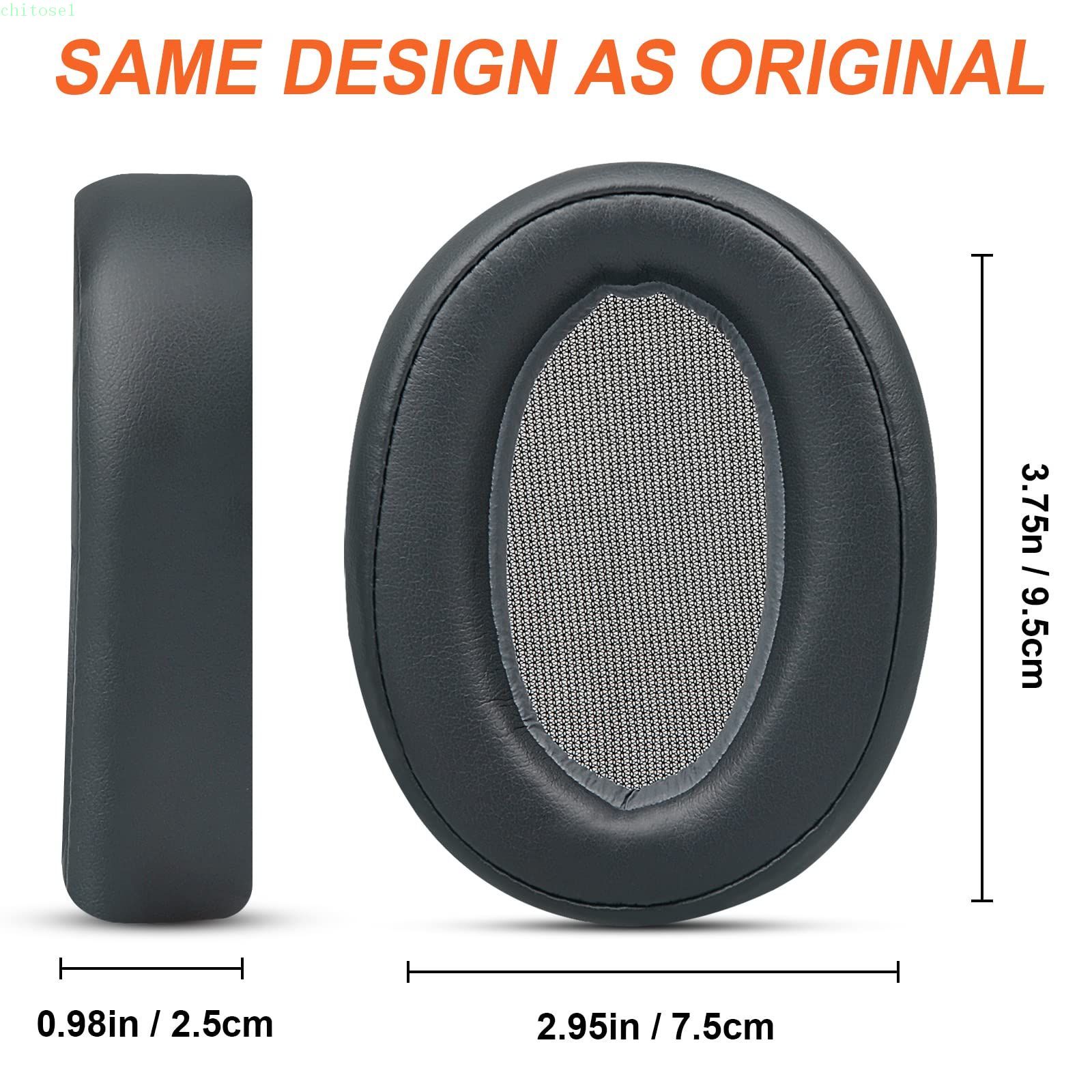 交換用イヤーパッド WH-H900N ヘッドフォンパッド イヤーパッド クッション MDR-100ABN ヘッドセットにも対応 ソフトで快適なメモリーフォーム プレミアムプロテインレザー