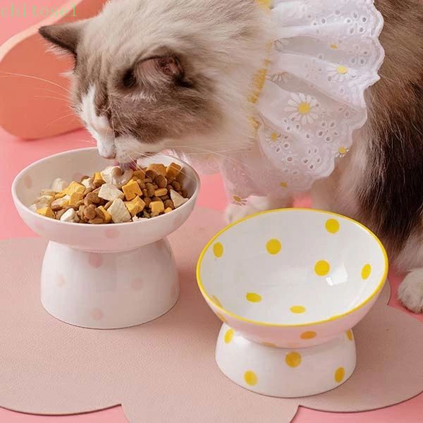 猫 犬 フードボウル 傾斜 陶器 水入れ 斜め 食器 食べやすい 高さ 水飲み セラミック ペット食器 おしゃれ ペット用 餌入れ エサ入れ えさ 台 ボウル ...