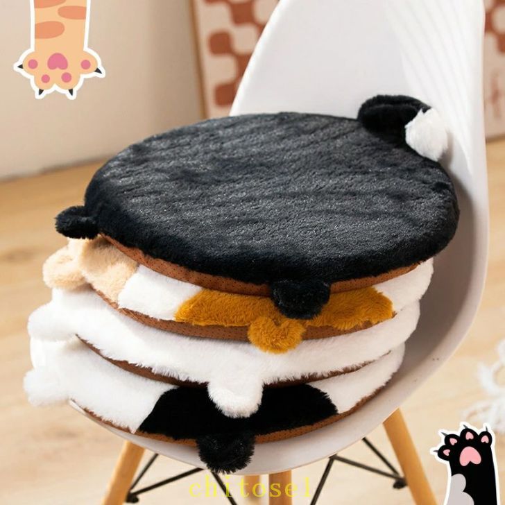 低反発クッション 丸形 猫の形 リビング ダイ...の紹介画像3