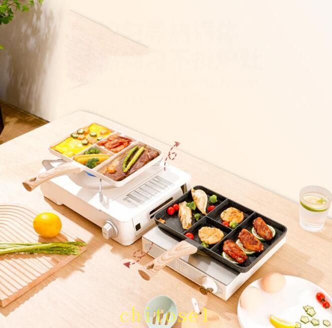 期間限定5%クーポン 子供 麦飯石四孔鍋 火式 電気調理器 仕切りフライパン IH対応 お弁当 ガス対応 弁当作り キャラ弁 型 朝食 IH 角型 電磁調理器 ガス ホットケーキ 調理 料理 こども 親子 クッキング chitose1-10019991 激安ショップ チトセ サンプル画像3
