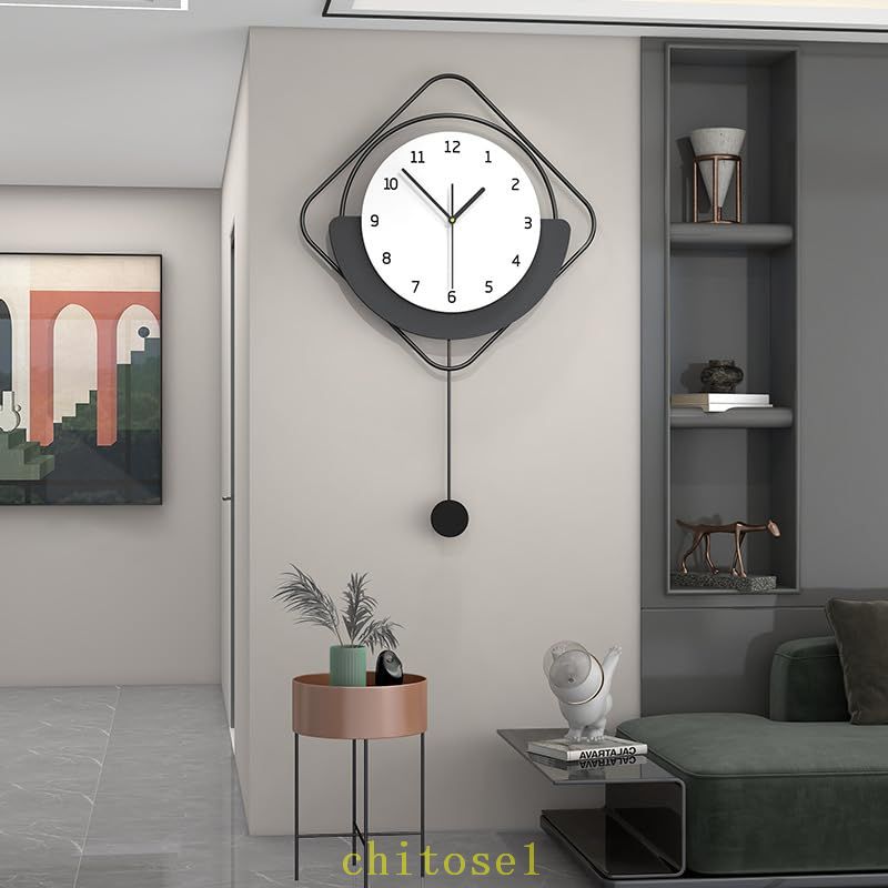 期間限定5%クーポン 壁掛け時計 掛け時計 40X62CM 北欧 2025新登場 静音 連続秒針 金属振り子 電池式 ウォールクロック 現代 居間 寝室 書斎 室内装飾 お祭り 贈り物 シンプル インテリア 高級 丈夫 耐久性 chitose1