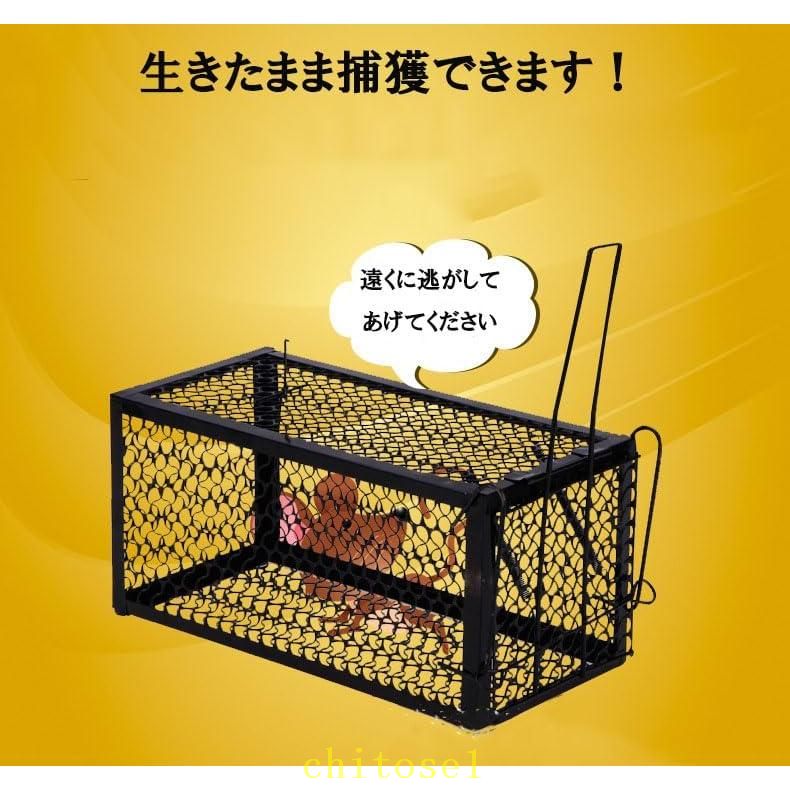 期間限定5%クーポン ねずみ捕獲カゴ 超小型ネズミ捕り箱罠 ねずみ取り小箱 自動ロック ねずみ捕り箱わな 鼠 マウス 庭畑保護 害獣駆除対策 錆止め塗 2セット chitose1 多機能 軽量 大容量 省スペース 家庭用 通勤通学 インテリア 3
