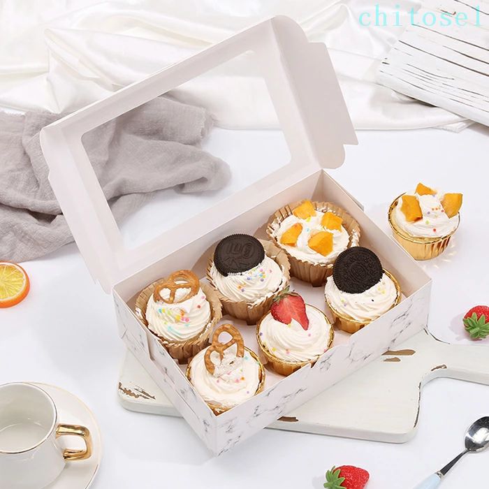 期間限定5%クーポン ケーキボックス 50枚 100枚セット カップケーキボックス 窓付...
