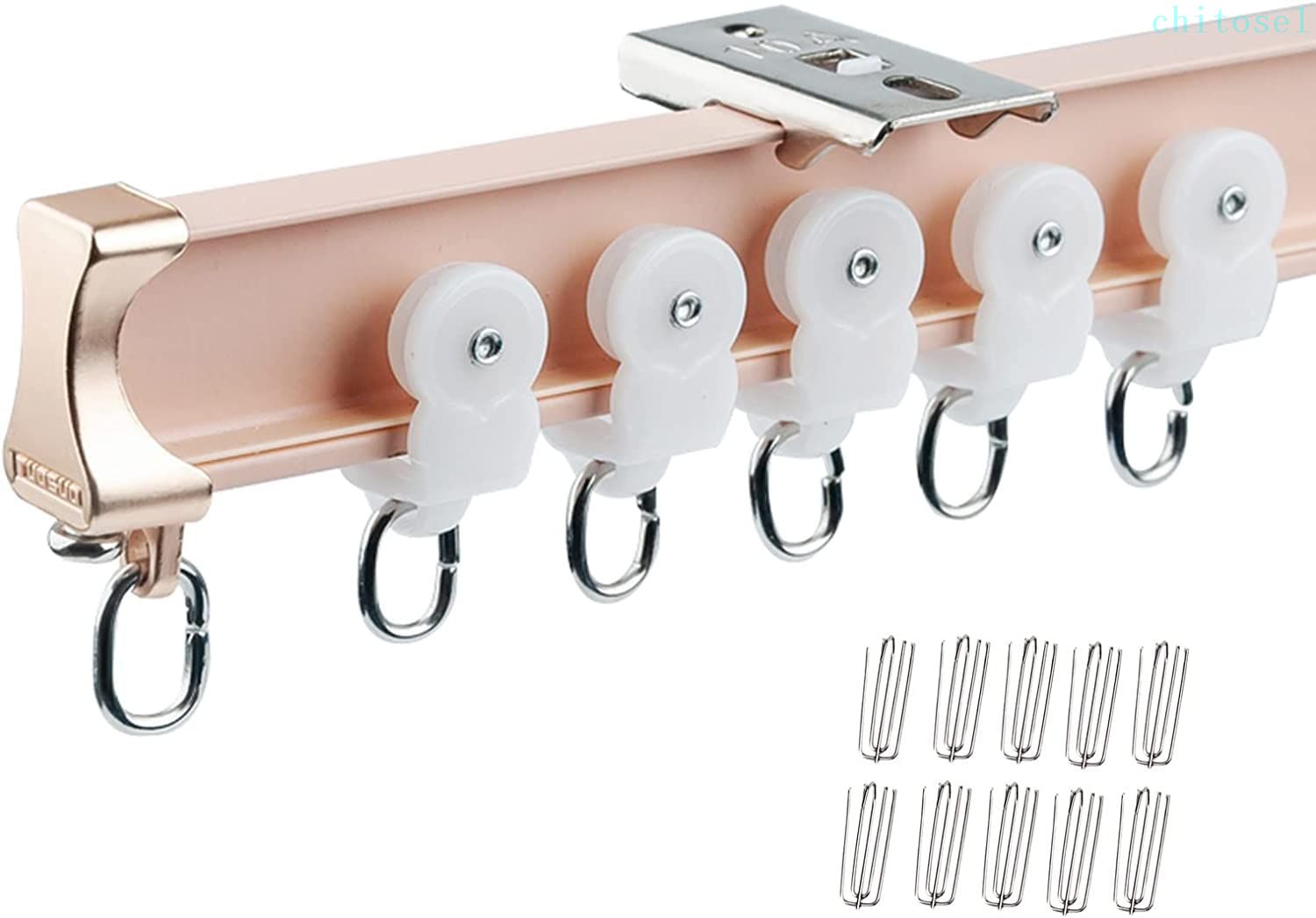Double - 期間限定5%クーポン カーテントラック シャワーカーテントラック カーテンレール Curtain Rail DIY アルミニウム ウォールディバイダーレール 曲げ可能 カーテンレールロッド 北欧 フ 簡単取り付け シンプル chitose1