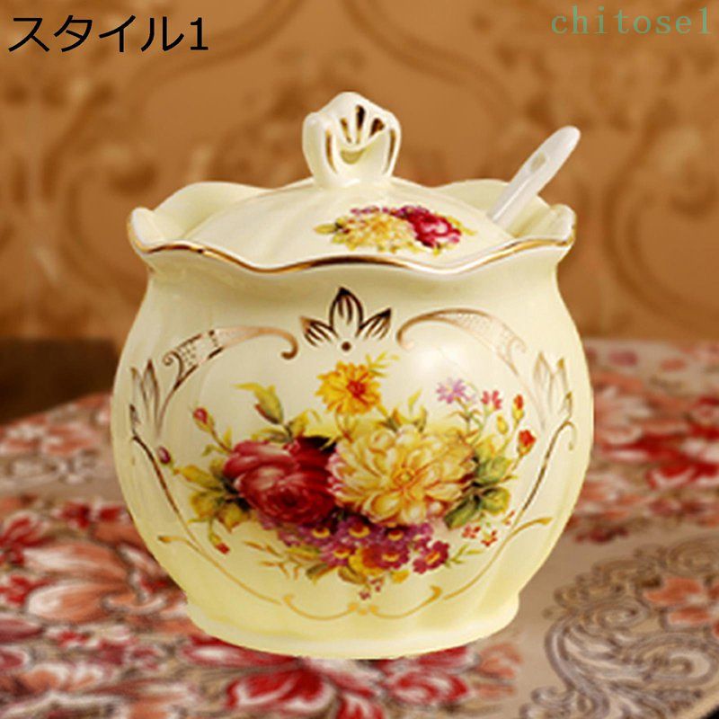 期間限定5%クーポン オイルボトル 調味料入れ 花柄 500ml 調理器具 調味料ポット 調味料ストッカー 陶器 キャニスター セラミックス 調味料 酢瓶 塩 砂糖 コショウ入れ エレガント 省スペース ストッカー chitose1 多機能