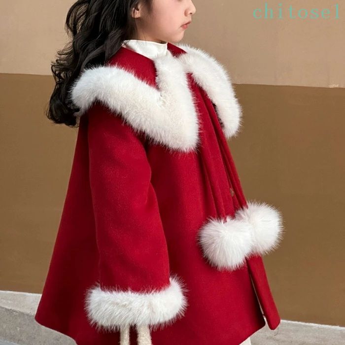 期間限定5%クーポン コート ジャケット スクールコート キッズ 女の子 赤 アウター ロング ワインレッド 子供服 マントコート 秋冬 防寒 カジュアル 通学 冬 お出かけ 防寒グッズ オーバーコート 裏起毛 子供 ロングコート chitose1 chitose1-10023499 激安ショップ チトセ パッケージ画像