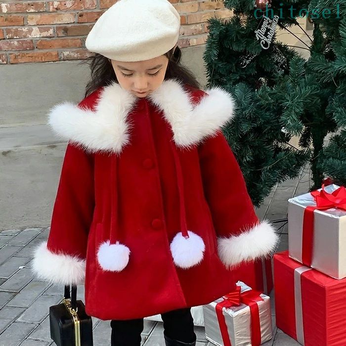 期間限定5%クーポン コート ジャケット スクールコート キッズ 女の子 赤 アウター ロング ワインレッド 子供服 マントコート 秋冬 防寒 カジュアル 通学 冬 お出かけ 防寒グッズ オーバーコート 裏起毛 子供 ロングコート chitose1 chitose1-10023499 激安ショップ チトセ サンプル画像3