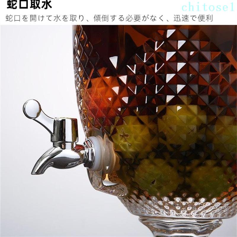ドリンクサーバー おしゃれ 家庭用 ガラス 2L 3L ドリンクディスペンサー 蛇口付き 北欧 ビン 瓶 3Lサイズ ガラス製 ジュースサーバー