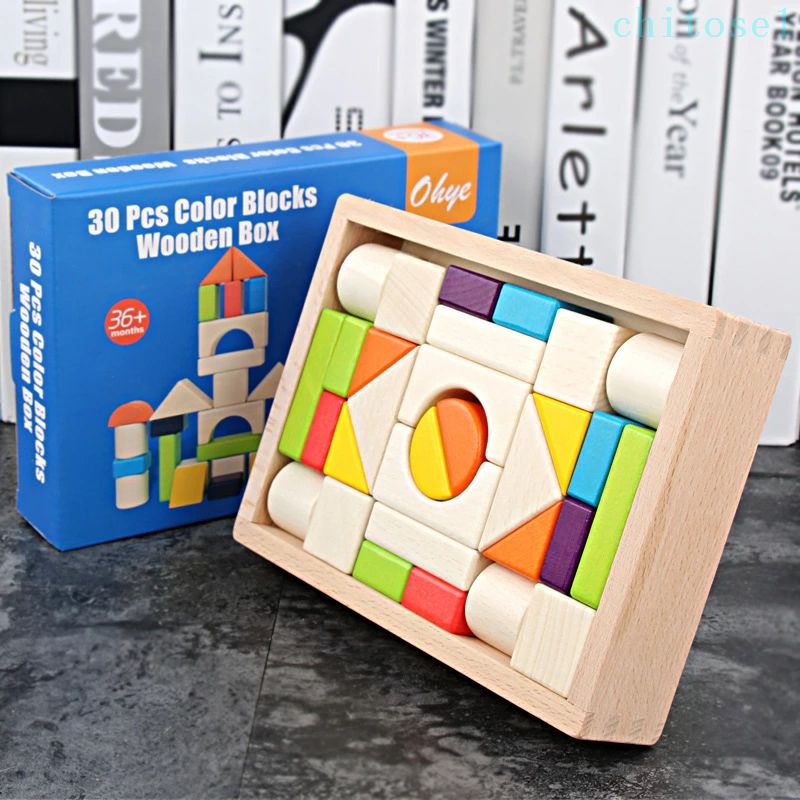Puzzle - 期間限定5%クーポン 10倍! 積み木 知育玩具 おもちゃ 木のおもちゃ パズル つみき 積木 木製 無着色 赤ちゃん 1歳 2歳 3歳 モンテッソーリ 教育玩具 誕生日 出産祝い 入園 お祝い 学習 ブナ材 30pcs chitose1