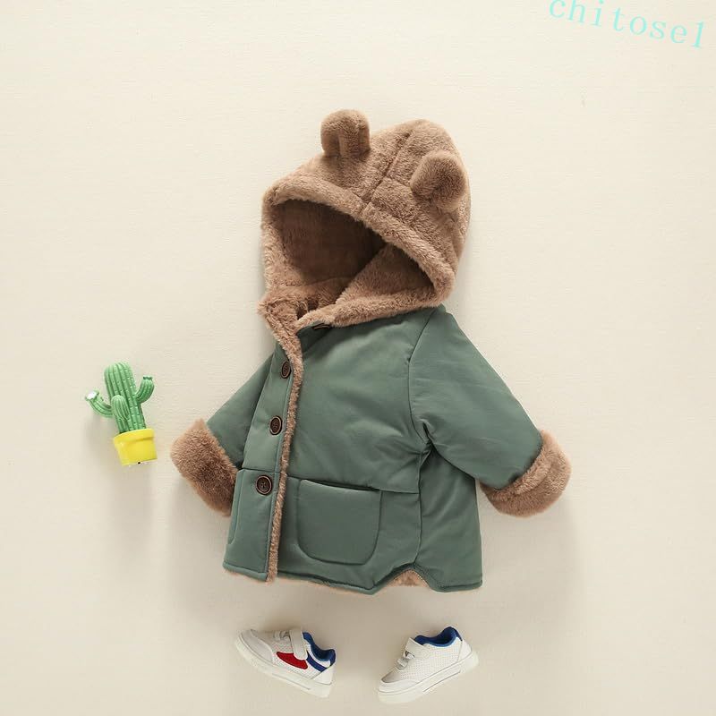 キッズ クマ耳 フード付き コート ダウンジャケット ベビー服 子供 ダウンジャケッ ダウンコート 軽量 綿服 保温 防風 防寒 暖かい アウターウエア 新生児 赤ちゃん 子供服 通園 人気 お出かけ プレゼント