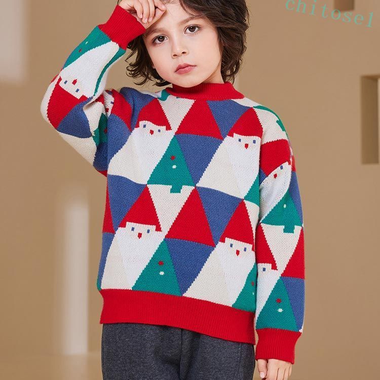赤ちゃん プレゼント クリスマス 150cm 女の子 クリスマスセーター セーター 可愛い 130cm 90cm サンタクロース 入学式 キッズ ギフト 120cm 発表会入園式 秋冬 子供服 110cm 男の子 140cm ニットセーター 100cm 洋服 裏起毛 衣装 結婚式 ベビー