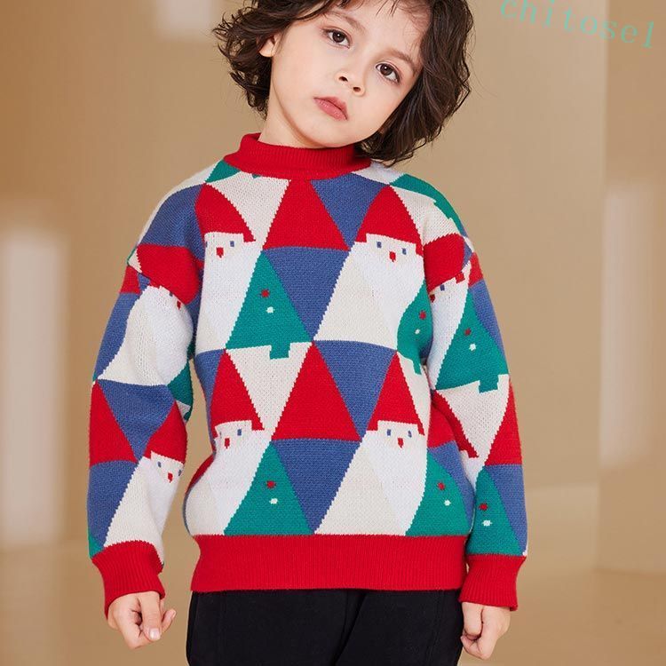 赤ちゃん プレゼント クリスマス 150cm 女の子 クリスマスセーター セーター 可愛い 130cm 90cm サンタクロース 入学式 キッズ ギフト 120cm 発表会入園式 秋冬 子供服 110cm 男の子 140cm ニットセーター 100cm 洋服 裏起毛 衣装 結婚式 ベビー