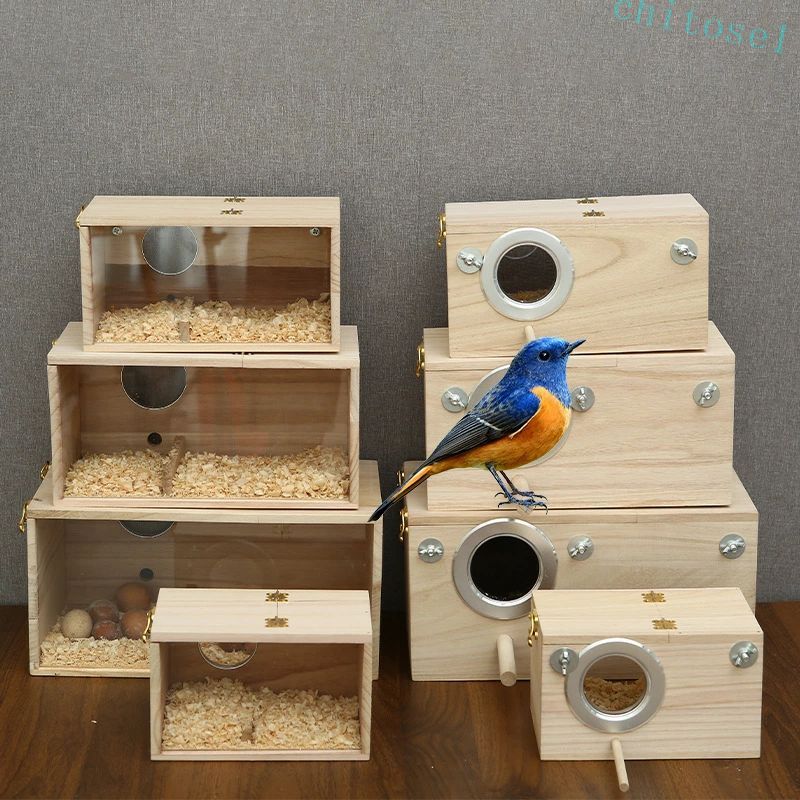 期間限定5%クーポン 巣箱 鳥の巣 繁殖ボックス 19.5/25/29.5/34.5cm オウムの巣箱 鳥かごの家 繁殖箱 鳥小屋 孵化 インコ オウム孵化 木製オウム繁殖箱 飼育 横式 天然木材 アクリル透明板 耐久性 chitose1 2