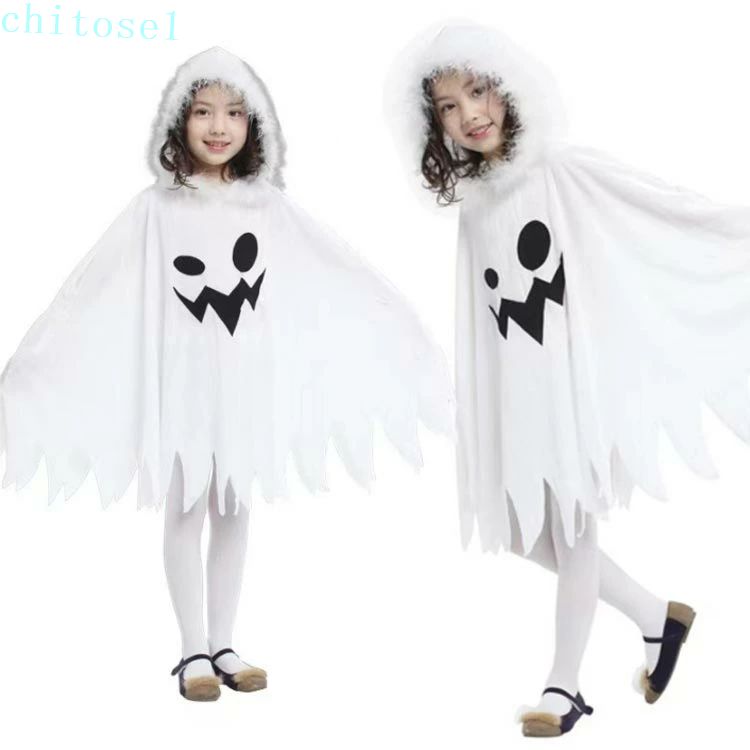 期間限定5%クーポン 学園祭 お化け 子供 キッズ コスプレ ハロウィン 幽霊 おばけ 文化祭 ポンチョ マント パーティー かぼちゃ 衣装 ハロウィーン 演出服 ゴースト コスプレ衣装 変装 仮装 chitose1 多機能 軽量 大容量 2