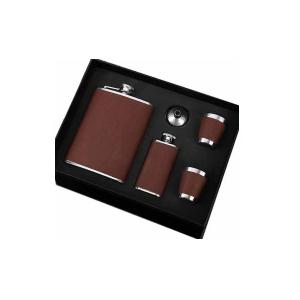 スキットル チタン 9 Oz + 2 Oz ステンレス製ヒップフラスコ 酒ボトル漏斗とウイスキーカップ付きそしてギフトボックス ユニセックス大人 ウイスキーボトル