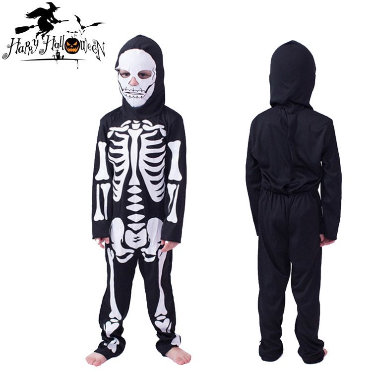 Other - 期間限定5%クーポン 子供 子供用衣装 男の子 ハロウィン 衣装 ガイコツ コスプレ コスチューム スケルトン 骸骨 オールインワン 仮装 悪魔 ドクロ ウィッチ お化け 文化祭 演出服 デビル 髑髏 chitose1