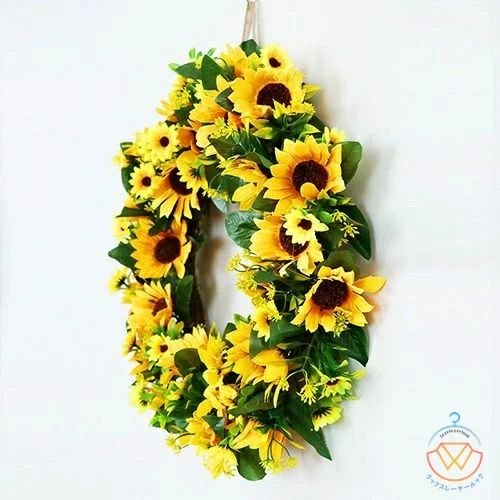 リース ひまわりのリース クリスマスリース 45CM 玄関リース クリスマス 玄関 部屋 北欧 手作り優雅 おしゃれ 飾り 飾り付け ドア 壁掛け 天然素材 花 造花 インテリア ギフト プレゼント 引越し祝い 新築祝い 記念日 お祝い 店舗装飾 ディスプレイ
