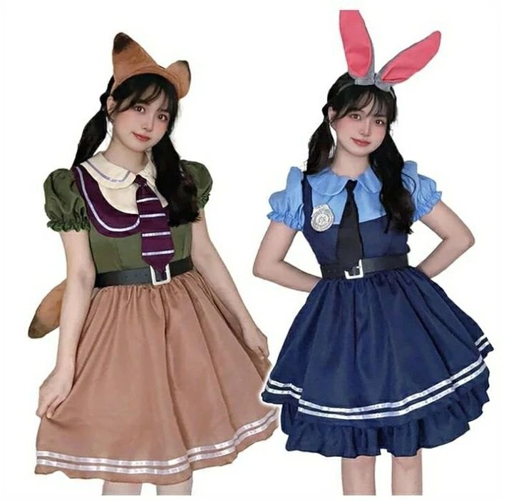 送料無料！ ハロウィン衣装　子供用 大人用コスプレ 可愛い 女の子男の子ウサギ警察 キツネ詐欺師 ポリ..