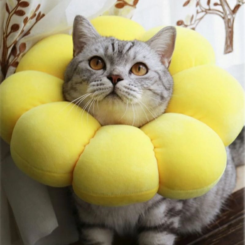 エリザベスカラー 猫用 犬用 ソフト やわらか 綿質 軽量 術後 柔らかい ヘルスケア 保護襟 傷舐め防止 ..