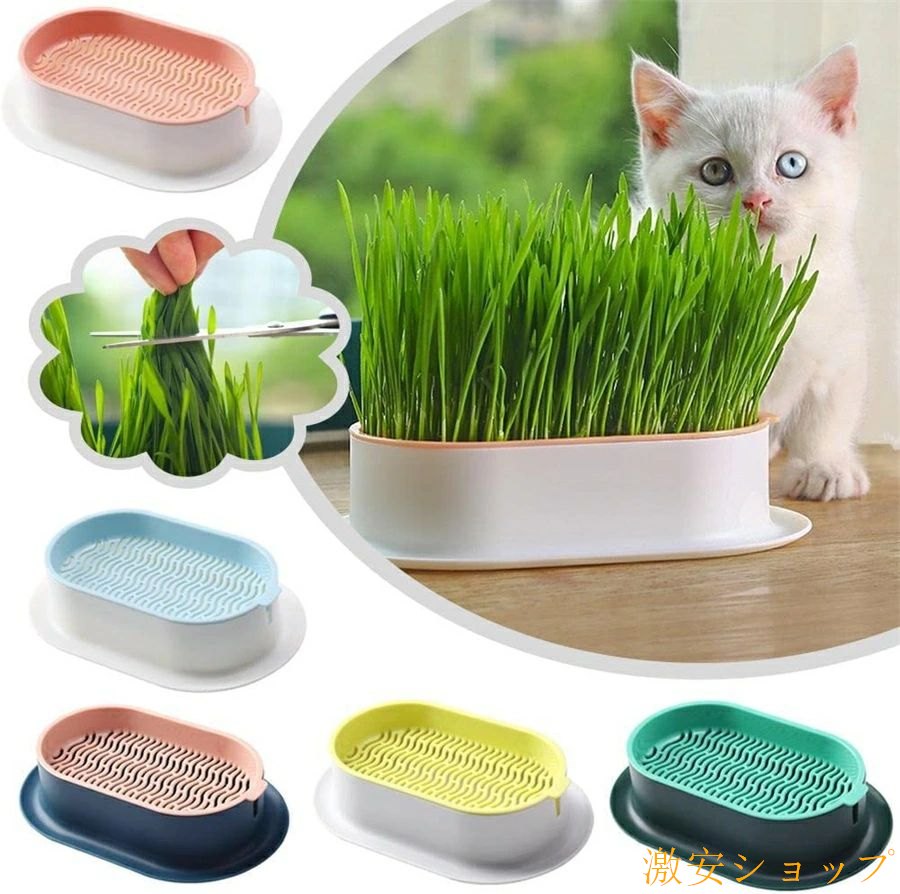 期間限定5%クーポン 容器 3pcs 猫草栽培鉢皿 鉢台 鉢植え台 猫草プランター chitos...