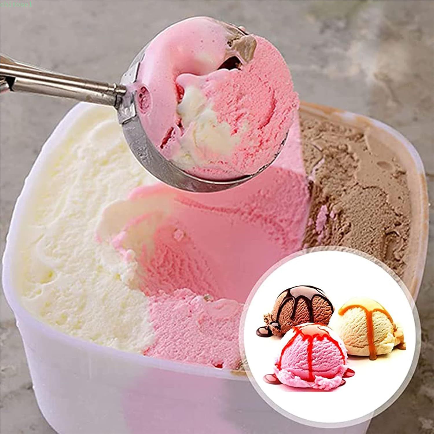 3個入り アイスクリームスプーン アイススクープ スプーンアイスクリームディッシャー ステンレス製 業務用 飲食店 料理用 キッチン用品 アイスクリーム 肉団子 ポテトサラダ 造形スプーン 清潔便利 3個セット