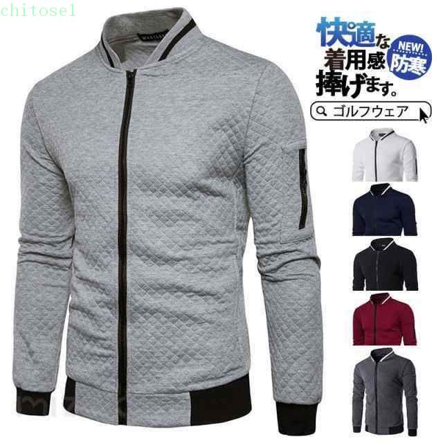 運動外衣 - 期間限定5%クーポン ゴルフジャケット ジャケット トップス メンズ ゴルフウエア パーカー ジップアップ 長袖 秋物 春服 アウター スウェッ chitose1 防風 撥水 通勤 使いやすい 日常使い