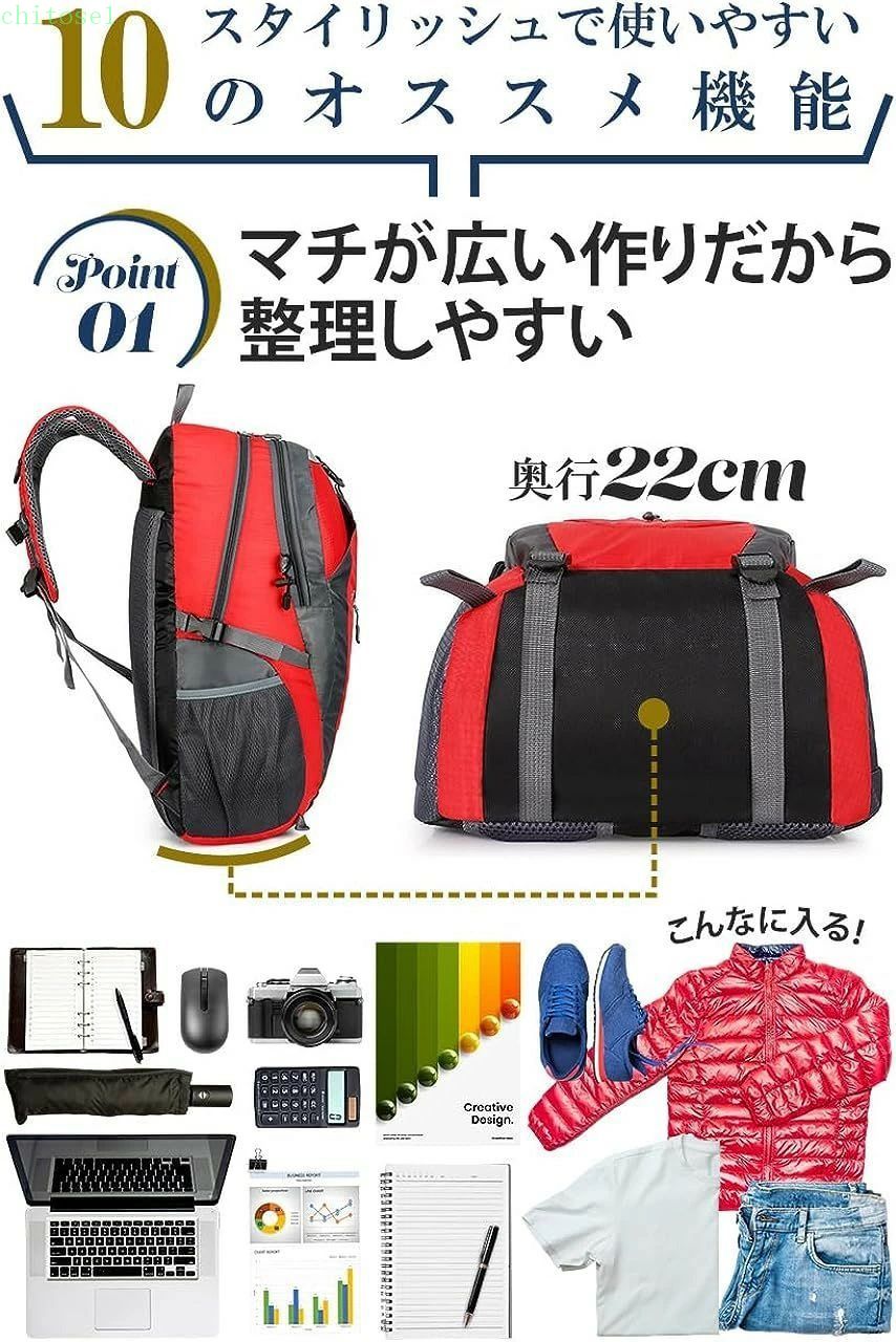 期間限定5%クーポン バイク用リュック 登山リュック デイバッグ 軽量 大容量 防撥...