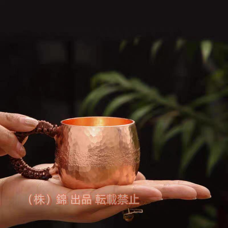 純粋な銅のマグカップ 厚い銅のティーカップ耐熱性 200ML 銅食器アクセサリー 飲料 ビール 水 アイスコ..