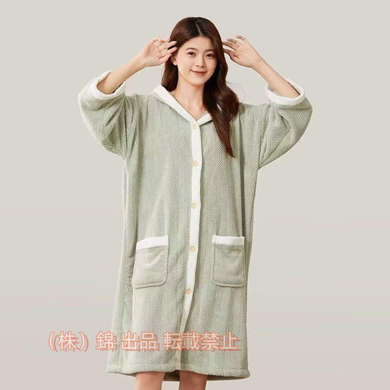 バスローブレディースタオル地ワンピース薄手着るバスタオル着るタオル錦タオルワンピースママガウン速..