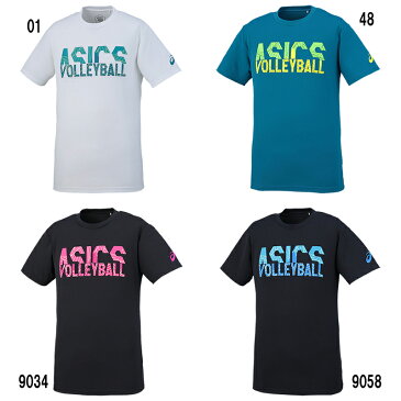 アシックス Tシャツ プリントショートスリーブトップ XW6742 メンズ 2018SS バレーボール ゆうパケット(メール便)対応