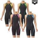 【返品・交換不可】アリーナ 競泳水着 練習用 トレーニングワンピーススパッツ(オープンバック・ハーフレッグ)AS5FWM09L レディース 2025AW ゆうパ...