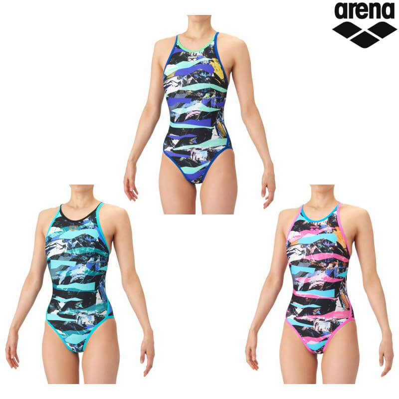 Competitive Swimsuits - アリーナ 競泳水着 練習用 トレーニングワンピース（オープンバック）AS6SWM32L レディース 2026SS メール便対応 返品・交換不可