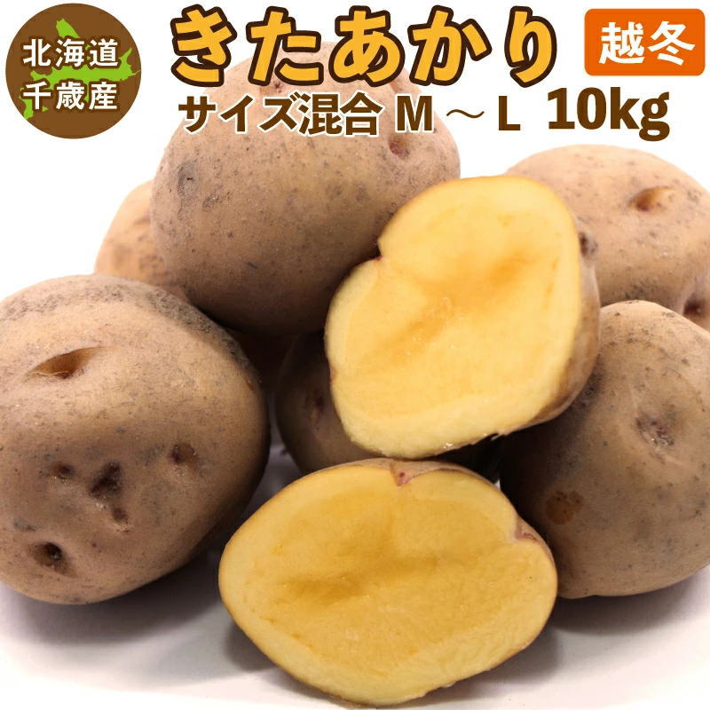 北海道産 きたあかり M～Lサイズ混合 10kg 越冬　じゃがいも ジャガイモ キタアカリ 北あかり 送料無料