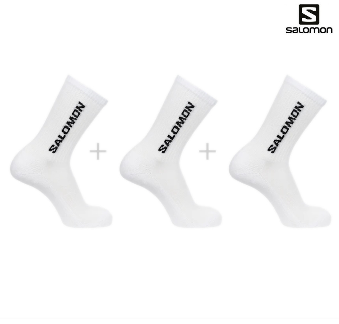 サロモン エブリディ クルー 3Pソックス ホワイト LC2086000 2025SS メール便対応