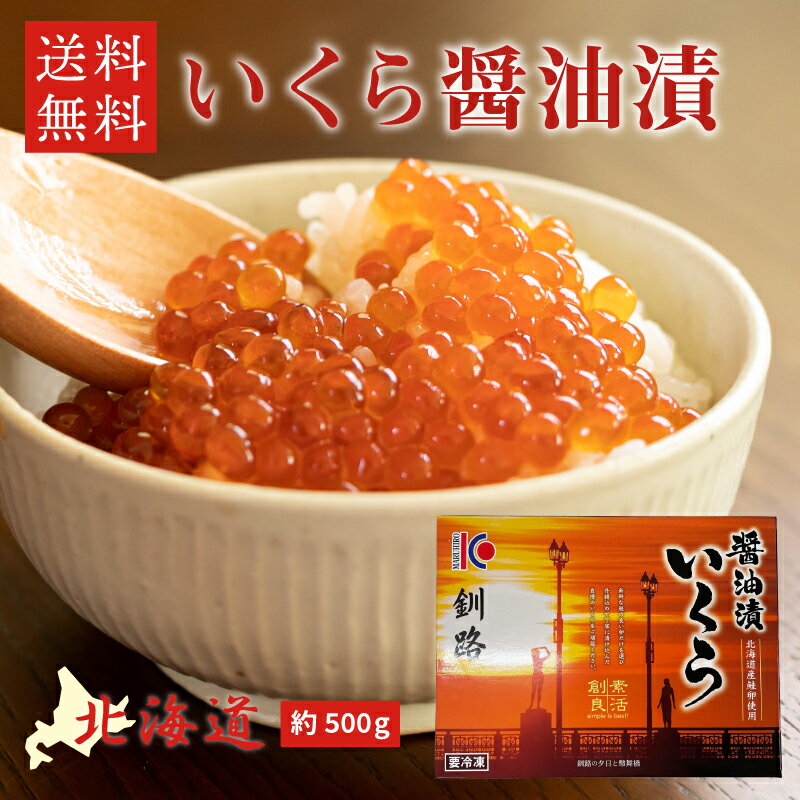 北海道産 鮭 いくら醤油漬け 500g(250g×2パック) イクラ さけ サケ 送料無料