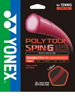 ヨネックス 硬式テニス ガット POLYTOUR SPIN G 125 ポリツアースピンG125 PTGG125 テニス ストリングス ガット ポリエステル YONEX