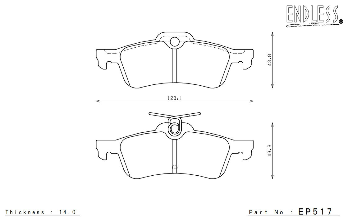 ENDLESS エンドレス ブレーキパッド NEW TYPE-R リア シビック Type-R FK2 EP517MXPL