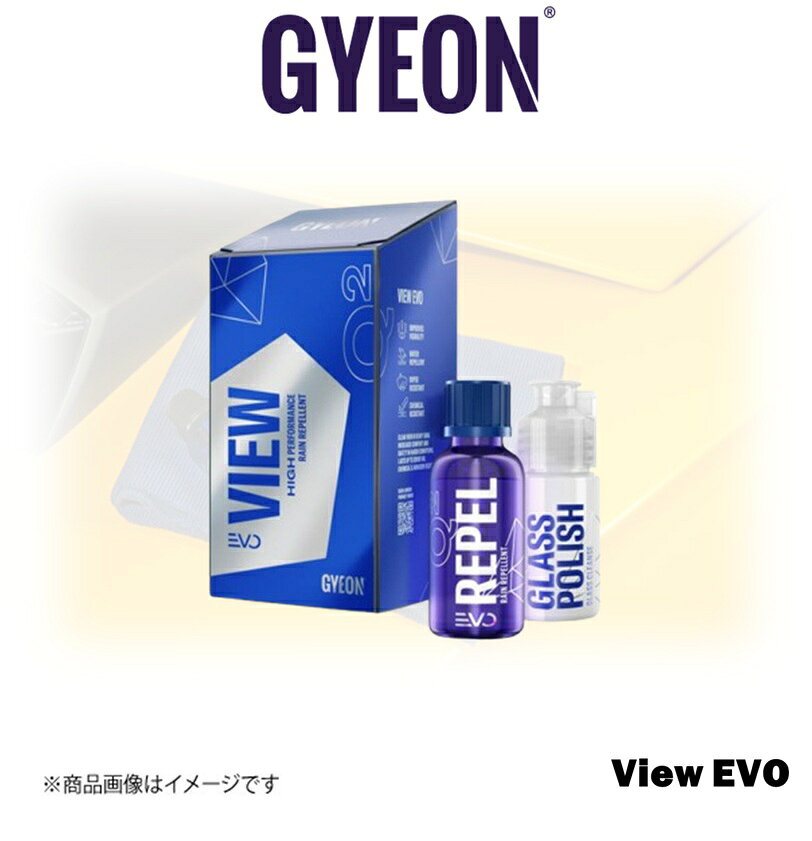 ■メーカー名GYEON■商品名GYEON Q2 VIEW EVO■メーカー品番Q2VIE■自動車メーカー汎用■適合車種-■適合型式-■適合年式-■適合詳細-■備考[商品説明]●強力な撥水性が得られるガラス専用のコーティングキットです●優れた撥水効果で汚れの付着を防ぎ、雨の日でもクリアな視界が確保できます●撥水効果は約1年間持続[使用方法]○ガラスクリーナー等でガラスをきれにした後、付属のスポンジにクロスを被せQ? Cleanseを数滴つけて塗布して下さいその後、きれいな布等で拭き上げて下さい○付属のスポンジにクロスを被せQ? Repelを数滴つけて丁寧に塗り込んで下さい○本製品1セットで車両1台分の施工が可能(フロントガラスのみなら5台分)[注意事項]●ご使用の際はゴム手袋等の着用をお勧めします●直射日光の当たる場所や気温が高い時、またボディが高温になっている時のご使用は控えて下さい●暗くて涼しい場所に保管して下さい付属のスエードアプリケータの追加のご注文はこちら10×10cm 10枚入り 20×20cm 10枚入り 40×40cm 2枚入り付属のブロックアプリケータの追加のご注文はこちら