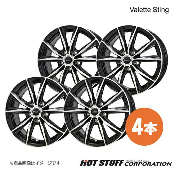 乐天商城 - ヴァレットスティング ホイール 4本【16×6.0J 5-114.3 INSET50 ブラックポリッシュ(BK/P) テーパー座】HOT STUFF Valette Sting