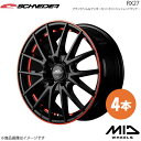 SCHNEIDER/RX27 ムーヴ/カスタム L150/160(TB車) ホイール4本セット【15×4.5J 4-100 INSET45 ブラック/リム&アンダーカットポリッシュ+レッドクリア—】(2)