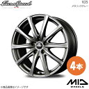 EuroSpeed/V25 ミラ ジーノ L650/660 アルミホイール 4本セット 【15×4.5J 4-100 INSET45 メタリックグレー】(2)