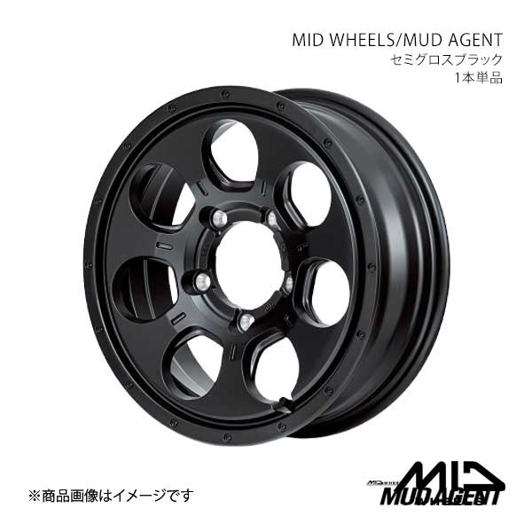 MID WHEELS/MUD AGENT ジムニー JB23W アルミホイール1本【16×5.5J 5-139.7 INSET22 SBK】L19A6555D322030N