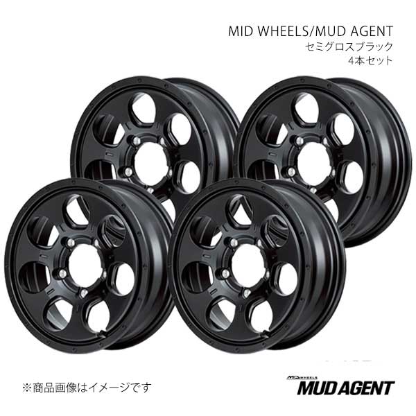 MID WHEELS/MUD AGENT ジムニー JB64W アルミホイール4本セット【16×5.5J 5-139.7 INSET22 SBK】L19A6555D322030N×4