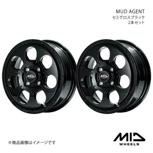 MID WHEELS/MUD AGENT ワゴンR MH35/55 アルミホイール2本セット【15×4.5J 4-100 INSET45 セミグロスブラック】