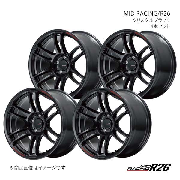 MID RACING/R26 MDX YD系 アルミホイール4本セット【17×7.0J 5-114.3 INSET48 CBK】X195770573480300×4