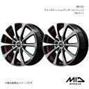 MID WHEELS/RX-01 N-BOX JF1/2 アルミホイール2本セット【14×4.5J 4-100 INSET45 ブラックポリッシュ/アンダーカットレッド】(2)