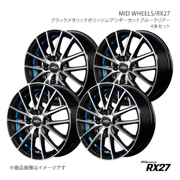 MID WHEELS/RX27 ソニカ L405S/L415S アルミホイール4本セット【15×4.5J 4-100 INSET45 BKB】F7475454334503LN×4