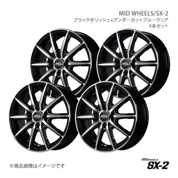 MID WHEELS/SX-2 スクラムワゴン DG64W アルミホイール4本セット【14×4.5J 4-100 INSET45 BKB】X15A44543345BL00×4