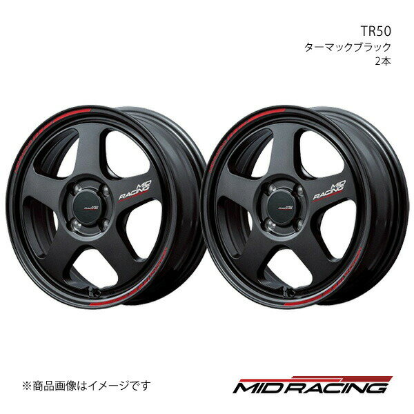 MID RACING/TR50 デリカミニ B38A アルミホイール2本セット【15×5.0J 4-100 INSET45 ターマックブラック】